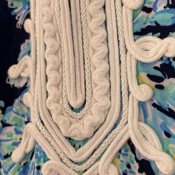 Lilly Pulitzer Madia Tunic Dress High Tide Navy Scuba Doo White Green Size XXS - Picture 13 of 17